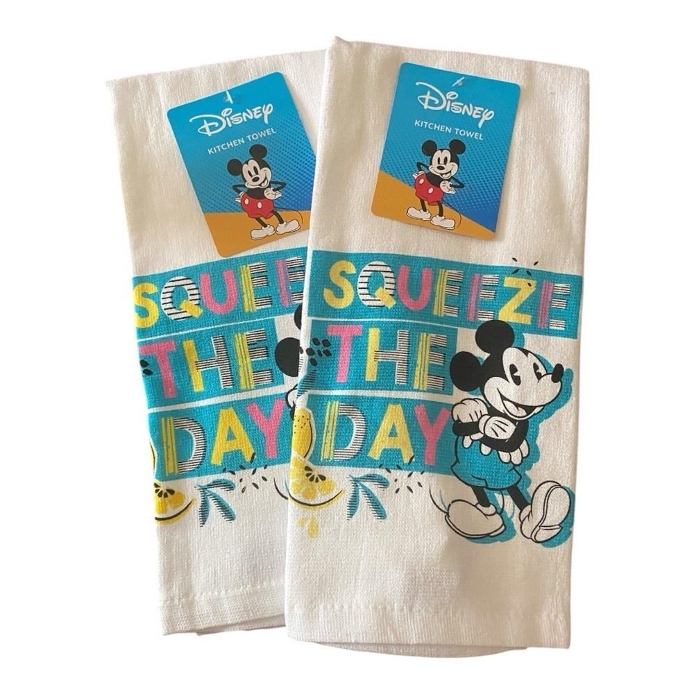 NWT-DISNEY-MICKEY MOUSE SET OF TWO DISH TOWELS